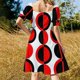 thumbnail image 5 of Vestido de manga corta con estampado de palabras de Diva, elegante, tallas grandes, de verano, de lujo, 5 of 7