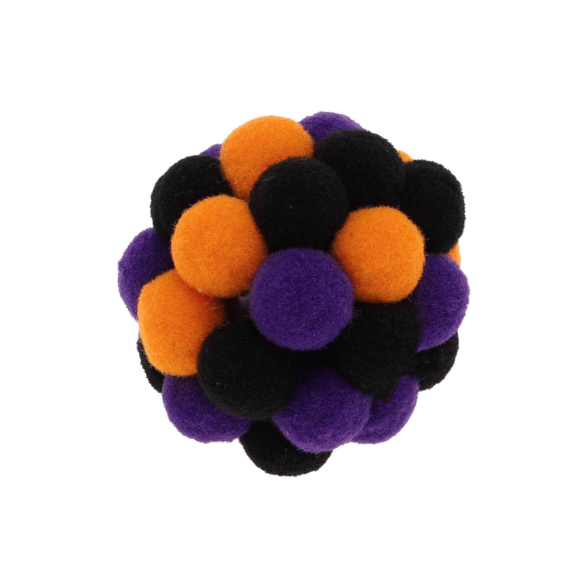 Unique Bargains Ball Shape Cat Teaser Toy with Bell Black and Orange 1 Piece