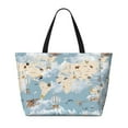 thumbnail image 2 of Gaeub Animals Travel World Map Beach Travel Bag, Multi-Pocket Beach Bag, Summer Vacation Bag, Beach Essentials Tote, 2 of 7
