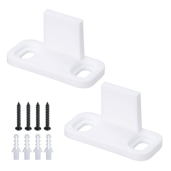 2pcs Barn Door Floor Guide, POM Universal Sliding Barn Door Hardware for Closet Pocket Doors, White