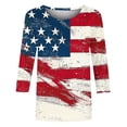 thumbnail image 3 of Favoffer Women Graphic Tees 3/4 Sleeve Round Neck Independence Day Print Loose Casual Tops Boho Blouses Holiday Festival Outdoor Leisure, 3 of 4