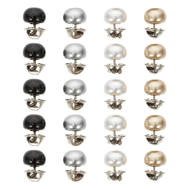20 broches de metal para ropa, broches decorativos, broches de seguridad con perlas para niña.