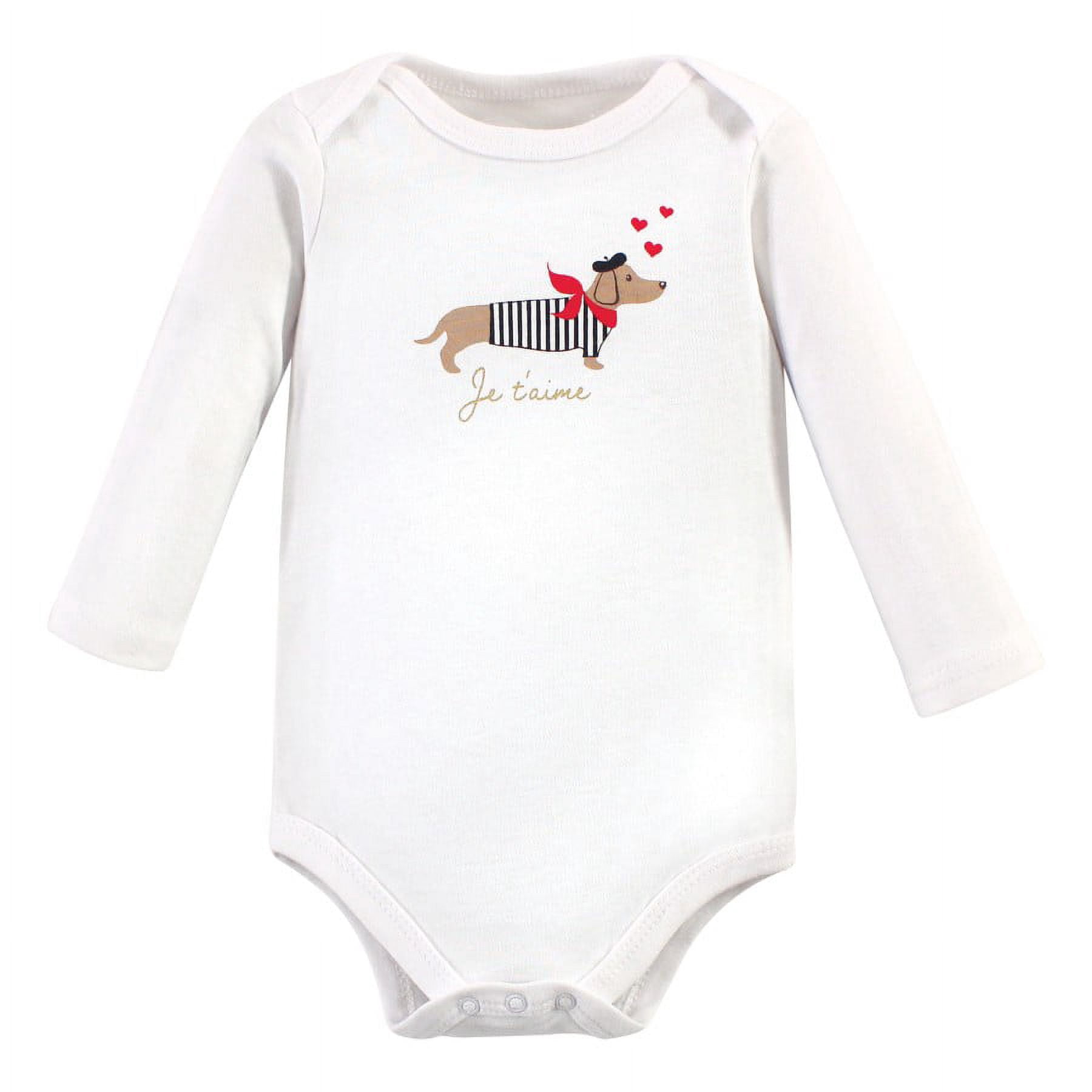 Hudson Baby Cotton Long-Sleeve Bodysuits, 3-Pack, Newborn- 24 Months