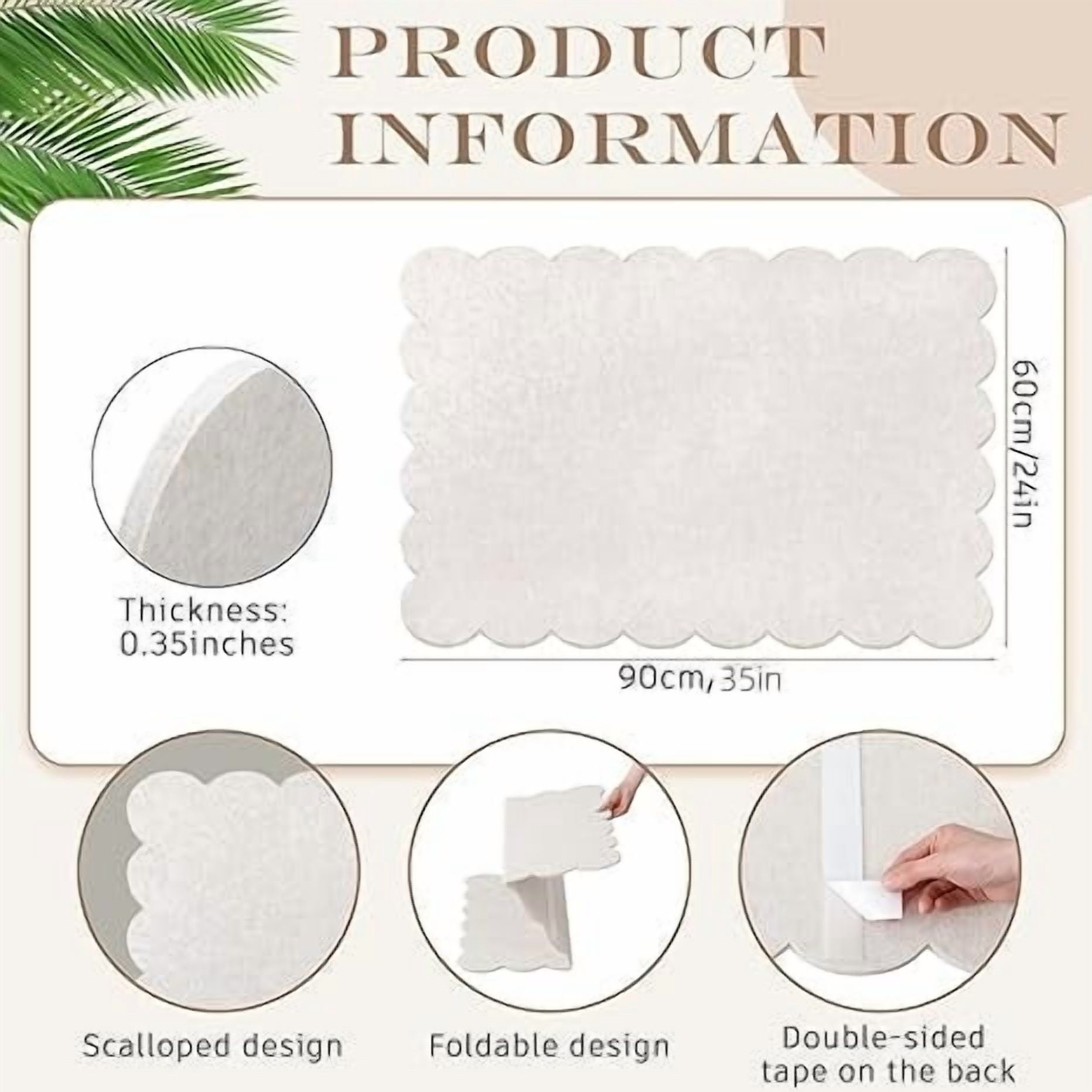 35*24 Felt Bulletin Board Foldable Pin Cork Board Alternative, Self Adhesive Bulletin Board for Wall Photo Decor,Beige