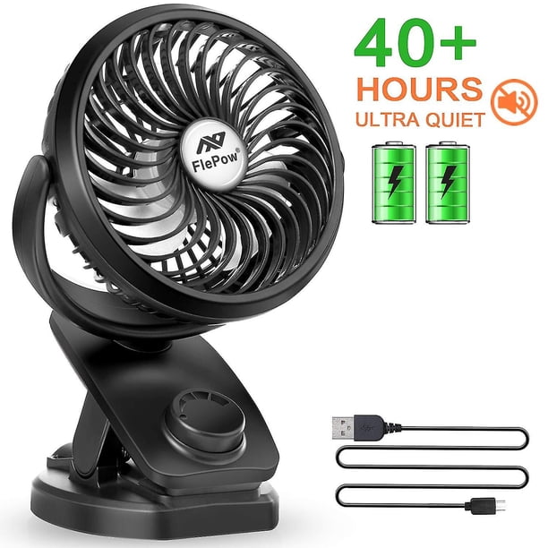 Ventilador para cochecito con Clip operado, Mini ventilador de escritorio portátil con ventilador recargable de 4400ma para cochecito, actividades al aire libre (máx.