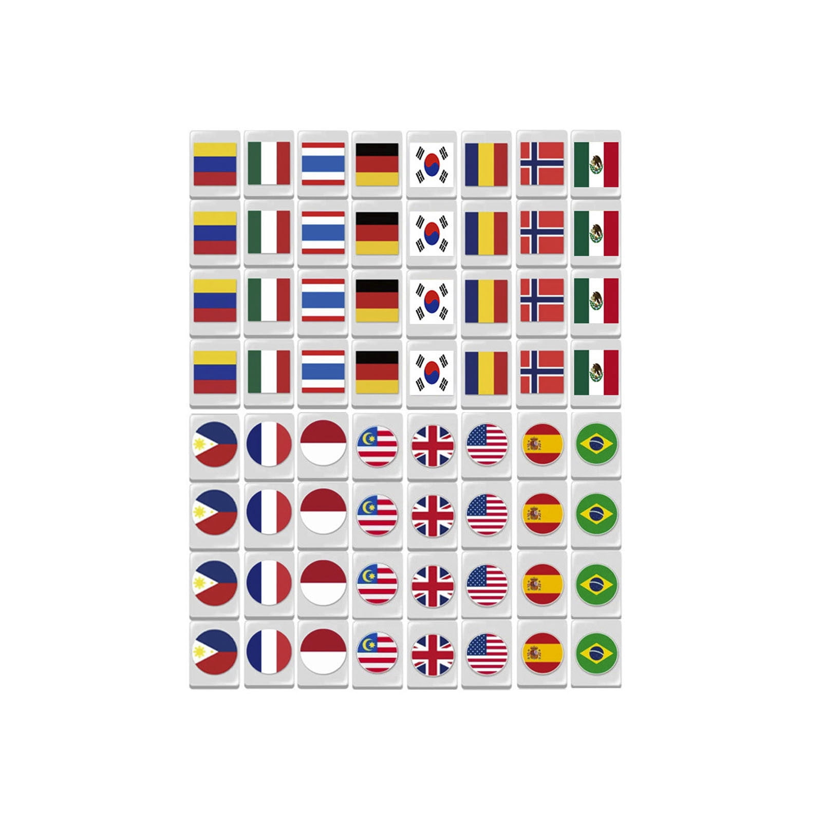 HEWANG Mahjong Block Set, 65 Tiles SeasideEscape Game Blocks, Seaside Escapes Game, Portable Travel Mahj- Tiles, National Flag Mahjong Tile Set, for Travel Picnic Spring Gathering
