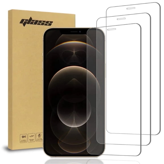 Rome Tech Tempered Glass Screen Protector for Apple iPhone 12 Pro Max 6.7" (2020) - 9H Screen Saver, Case-Compatible, Clear, 3-Pack