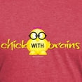 thumbnail image 3 of CafePress - Chick With Brains Men's Deluxe T Shirt - Mens Tri-blend T-Shirt, 3 of 4