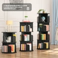 thumbnail image 6 of Homieasy Rotating Bookshelf, 360 Display Corner Bookshelf for Small Space, 4 Tier Floor Standing Bookcase Storage Rack, Wood Narrow Book Shelf Organizer for Bedroom, Living Room, Study Room, Black, 6 of 8