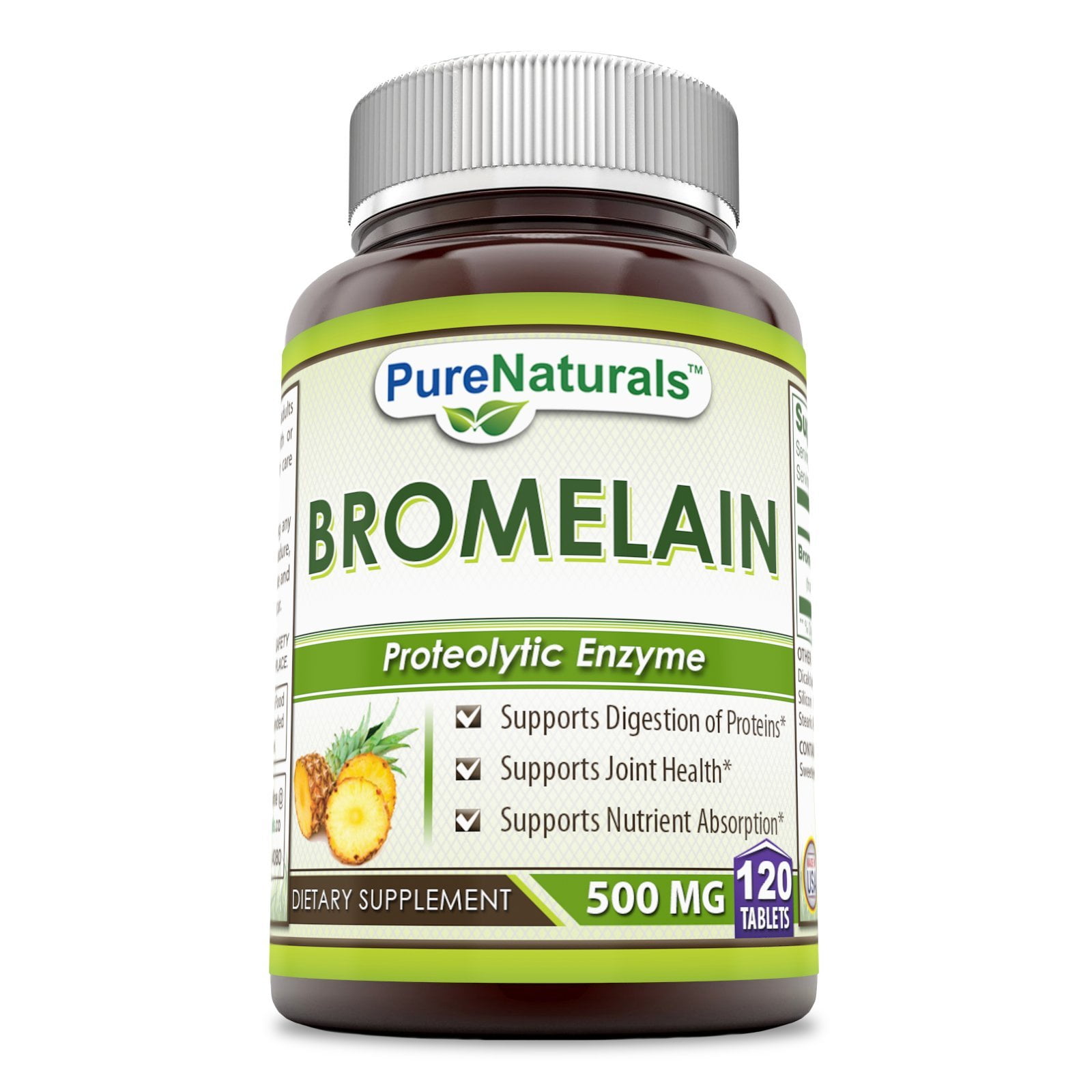 Pure Naturals Bromelain Dietary Supplement 500mg, 120 Enzyme Tablets