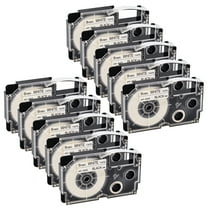 GREENCYCLE 10PK Black on White Label Tape Compatible for Casio XR9WE XR-9WE (9mm 0.35''x 8m 26ft) EZ Label Printer