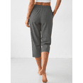 thumbnail image 4 of Rosvigor Womens Hiking Capri Pants High Waisted Drawstring Athletic Joggers Quick Dry Workout Lounge Travel Cropped, 4 of 7