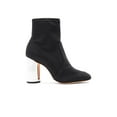 thumbnail image 1 of Schutz Pecca Black Suede Metallic Stretchy Fitted Ankle Boot Block Heel Bootie (8), 1 of 1