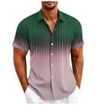 thumbnail image 1 of SHIXIAOO Chemise Décontractée de Printemps pour Hommes à Col Rabattu Imprimé Complet Manches Courtes de Plage Chemise de Vacances Extérieure T-Shirt Surdimensionné pour Hommes Chemises de Travail Décontractées pour Hommes, 1 of 5