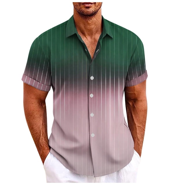 SHIXIAOO Chemise Décontractée de Printemps pour Hommes à Col Rabattu Imprimé Complet Manches Courtes de Plage Chemise de Vacances Extérieure T-Shirt Surdimensionné pour Hommes Chemises de Travail Décontractées pour Hommes