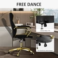 thumbnail image 2 of White Black Gold Office Chair Set of 2, High Back 360 Swivel Executive Office Desk Chair, PU Leather Desk Chair with Gold Metal Leg, Computer Home Office Chair, 2 of 6