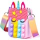thumbnail image 1 of Bolso de hombro para niña a la moda, juguete para apretar y apretar, alivia el estrés para niños y adultos (unicornio) JFHHH pequeña, 1 of 5