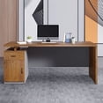thumbnail image 4 of Modern Wooden Office Desk Executive Workstation Aesthetic Luxury Standing Office Desk Computer Boss Escritorios Furniture SR50OD My Lux Decor Round, 4 of 26