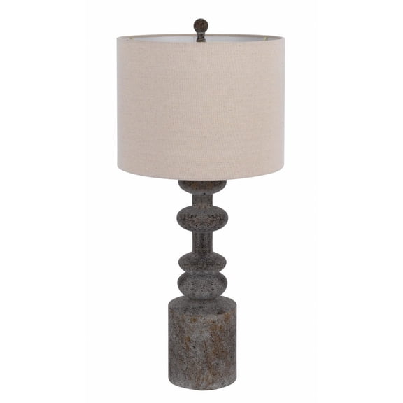 Cal Lighting Blackfoot Resin & Fabric Table Lamps in Gray/Beige (Set of 2)