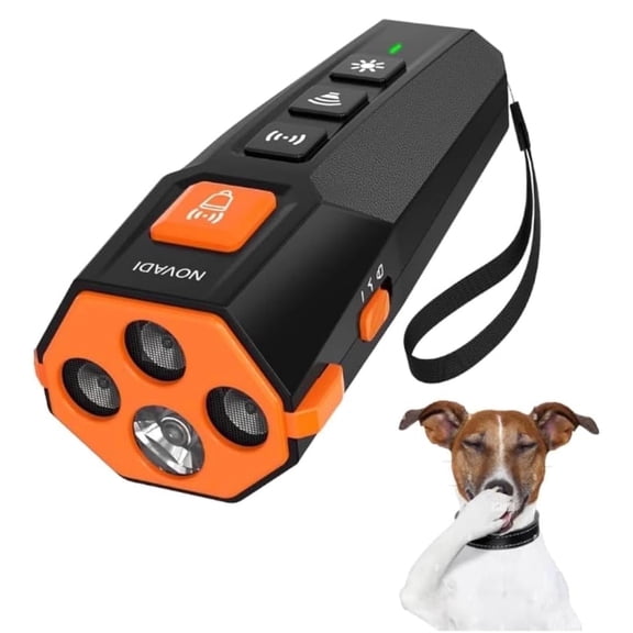 NOVADI Dog Barking Deterrent Device Ultrasonic I Anti Barking Device for Dogs I Safe for Use I Free Whistle Included