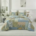 thumbnail image 3 of Lanpei Floral Bedspread Set 3-Piece King, Cotton Biological Quilt Coverlet Boho Bedding Set Farmhouse Quilted Bedspread for All Season Farmhouse (1 Coverlet+2 Pillow Shams), 3 of 7