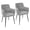 Multi-color, variant on Andrew Contemporary Dining/Accent Chair in Gold Metal and Cream Velvet by LumiSource - Set of 2