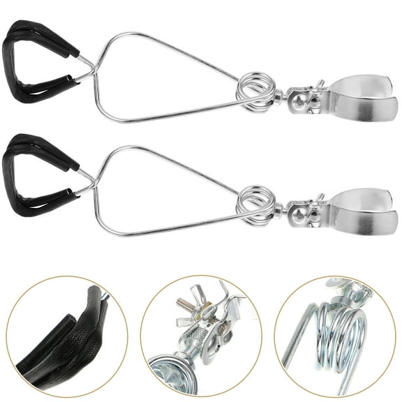 SWETRACE 2Pcs Adjustable Lamp Clamp Silver Iron for Reptile Heat Lamps Minimal Obtrusive .0x3.1x2.8in