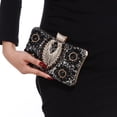 thumbnail image 6 of Elegant Rhinestone Evening Clutch for Women - Black Crystal Geometric Design with Gold Chain Strap for Wedding Party Prom, 6 of 13
