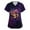 Dark Purple_BW24, variant on Lumtrix Womens Mardi Gras Scrub Tops Plus Size Short Sleeve V-Neck Fun Mask Print Scrub Top Side Slit Nursing Uniforms with Pockets Dark Green 4XL