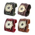 thumbnail image 1 of reloj de pulsera,Reloj vintage Reloj de pulsera estilo punk,Pulsera de reloj de pulsera antigua de moda,Reloj de pulsera de correa ancha retro,Brazaletes de cuero PU Big Dial Regalo Salvador Dali reloj de pulsera, 1 of 8