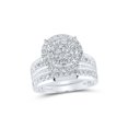 thumbnail image 2 of 14kt White Gold His Hers Round Diamond Cluster Matching Wedding Set 1-7/8 Cttw, 2 of 5