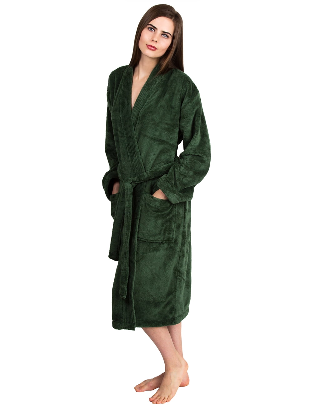 TowelSelections Women's Soft Plush Robe Fleece Kimono Spa Bathrobe