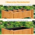 thumbnail image 5 of Costway 8 Grids Raised Garden Bed Elevated Planter Box Kit Wood w/Liner & Shelf, 5 of 12