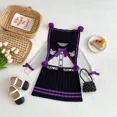 thumbnail image 3 of Vestidos infantiles para niñas, bonito vestido tejido Kuromi de dibujos animados, vestido plisado con lazo Preppy Kawaii para niñas, vestido suéter de fiesta de princesa, 3 of 5