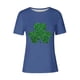 thumbnail image 4 of Mujeres Manga Corta de Verano Tops Impreso Sudadera Casual, Cuello Redondo Blusa Ligera para la Primavera Y el Verano, 4 of 4