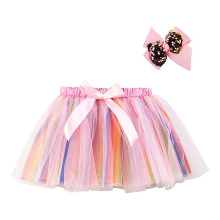 

Kids Girls Ballet Skirts Party Patchwork Colour Tulle Dance Skirt Hairpin Set Ballet Skirt Girls Wrap