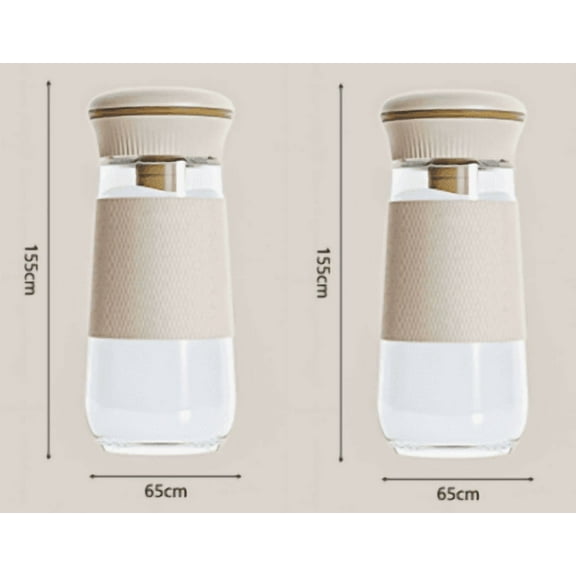 2 Pcs Quantitative Salt Shakers,Glass Spice Dispenser with Built-in Spoon,Moisture-Proof Seasoning Container,Accurate Portion Control Jar,Wide Mouth Easy Refill