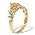 thumbnail image 2 of PalmBeach Jewelry .41 TCW Round Cubic Zirconia 14k Yellow Gold-Plated Sterling Silver Crown Ring, 2 of 5