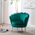 thumbnail image 4 of Heavenly Collection Glam Velvet Accent Chair, Green Upholstered Chair with Gold Metal Legs, Modern Luxury Seating for Living Room or Bedroom, 4 of 6