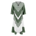 thumbnail image 3 of Gibobby Vestidos Casuales para Mujer Womens Casal Plus Size Summer Boho Chiffon Print Midi Skater Dress With Ruffle Sleeve NEM297(Verde,XL), 3 of 5