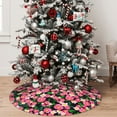 thumbnail image 5 of Picia Trendy Floral Print Christmas Tree Skirt , Christmas Tree Skirt Ornaments for Merry Christmas Holiday Party Decorations Indoor Outdoor-30", 5 of 7