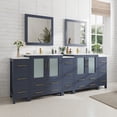 thumbnail image 3 of Vanity Art 96 Inch Double Sink Bathroom Vanity Combo Set 5 Cabinets 2 Shelves 13 Dove-Tailed Drawers Ceramic Top Bathroom Cabinet with Free Mirror VA3030-96B, 3 of 9