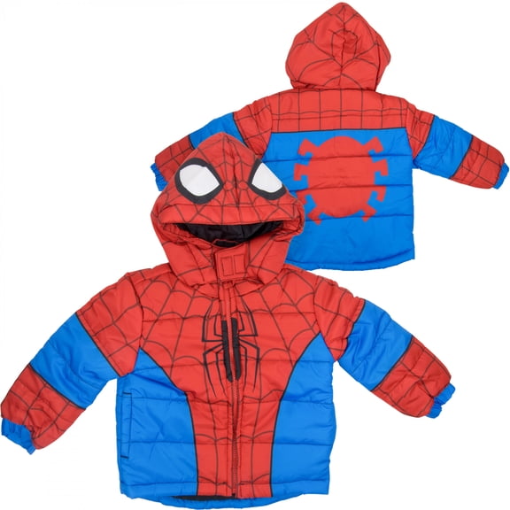 Bluey 884562-toddler4t Spider-Man Cosplay Puffy Toddlers Jacket - Toddler 4T