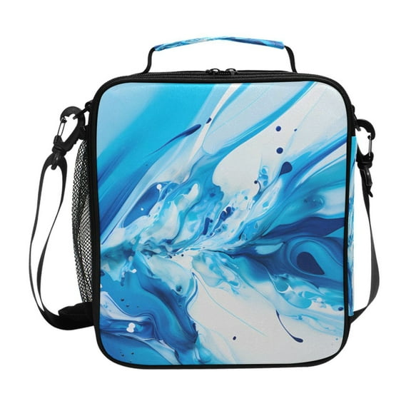 ALAZA Blue with Liquid Lunch Box Insulated Lunch Bag Reusable Thermal Cooler Tote School Picnic