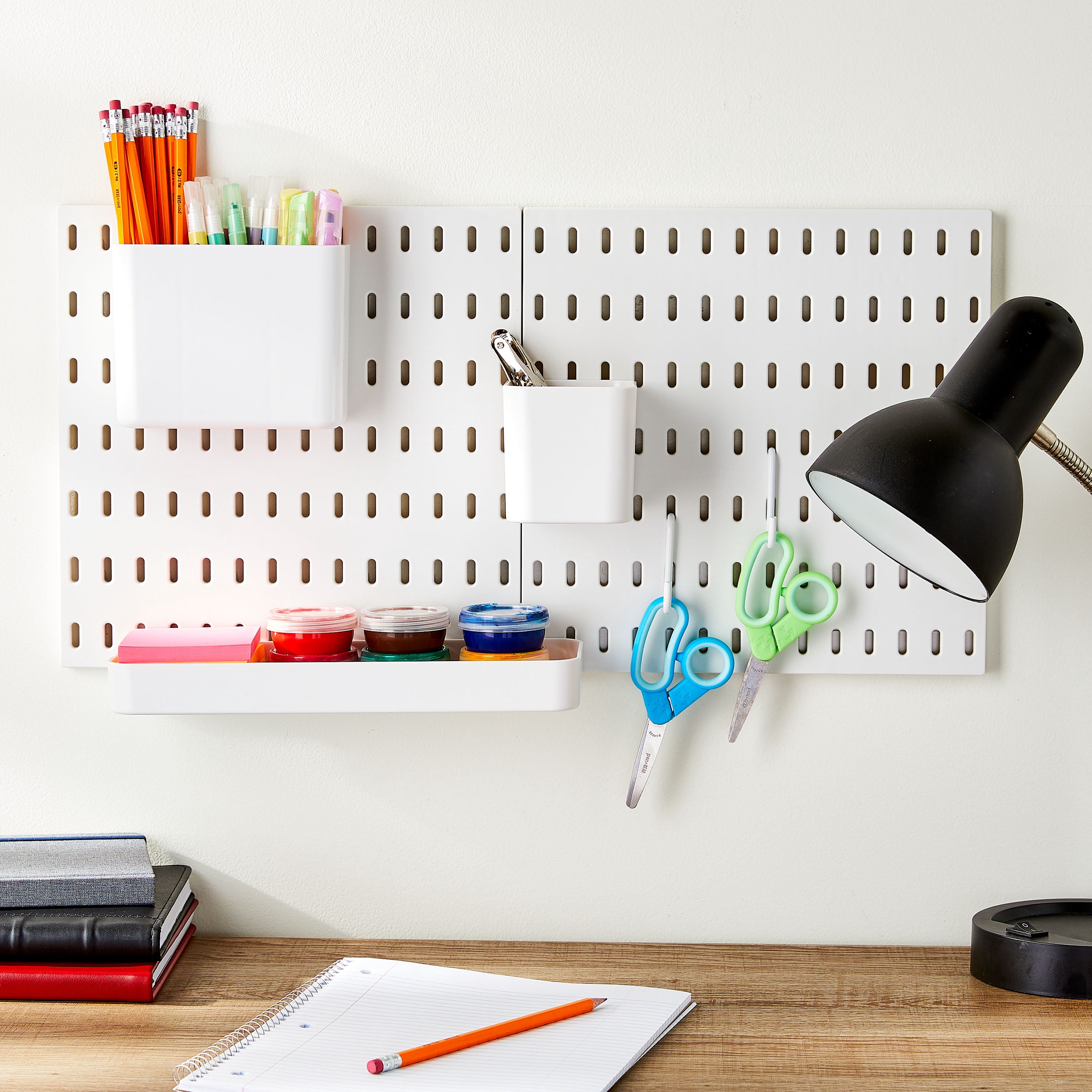 (2 pack) Pen+Gear Pegboard Set, White, 7 Pieces, Wall Hanging