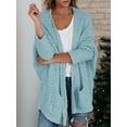 thumbnail image 5 of Sherrylily Women Chunky Popcorn Cardigan Open Front Boyfriend Batwing Fuzzy Knit Coat, 5 of 7