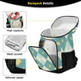 thumbnail image 3 of 36 Can Capacity Insulated Backpack Cooler Lunch Bag for Picnics, Camping Light Teal Argyle, 3 of 7