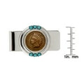 thumbnail image 2 of UPM Global 13272 1800s Indian Penny Turquoise Coin Money Clip, 2 of 2