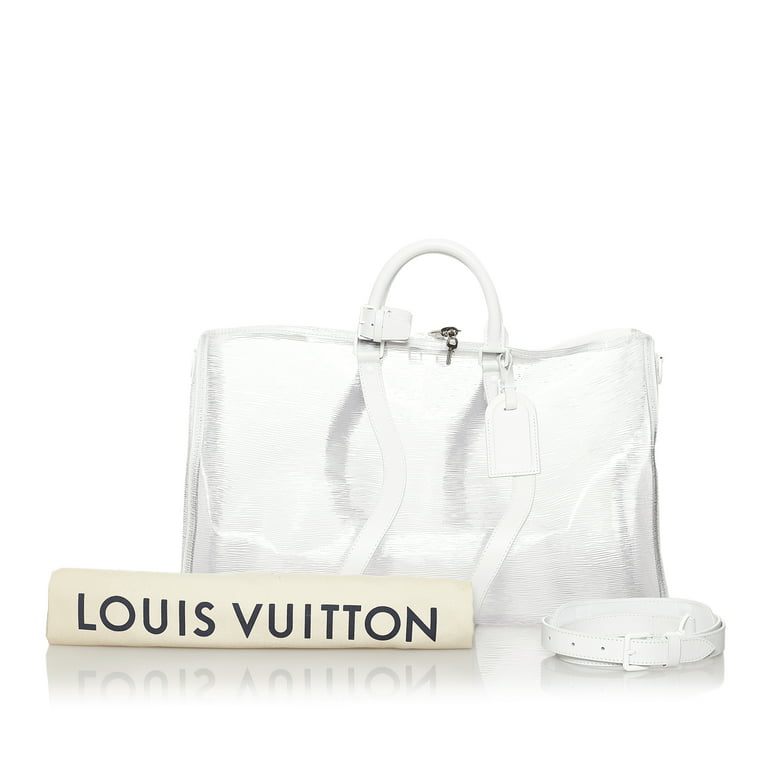 Louis Vuitton Keepall Bandouliere 50 Clear Epi White Duffle