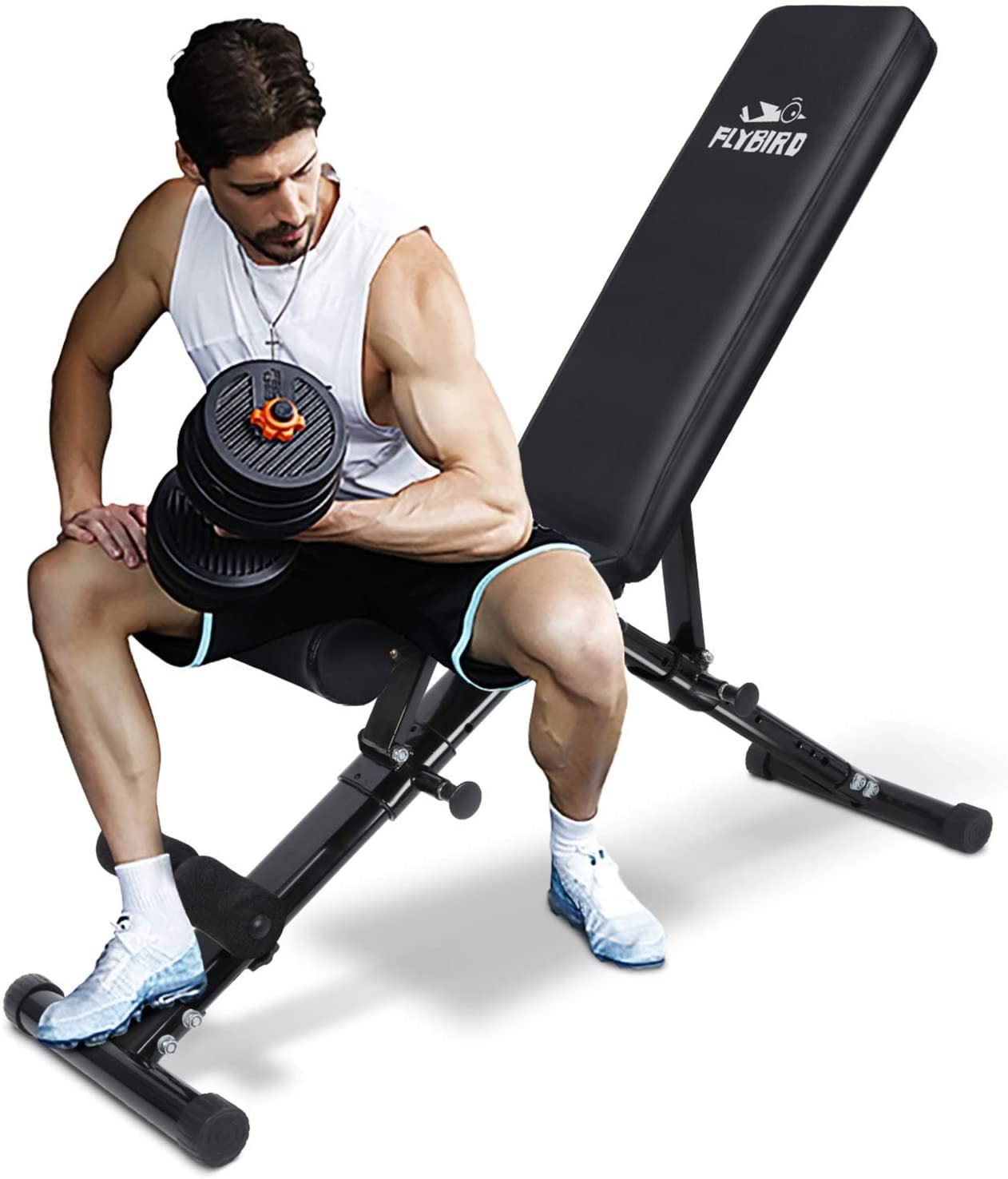 FlyBird Adjustable Weight Bench Lifting Incline Foldable Full Body Workout Gym 
